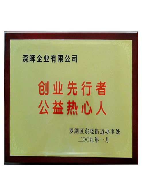創(chuàng)業(yè)先行者公益熱心人證書 創(chuàng)業(yè)先行者公益熱心人證書